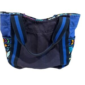 Vera Bradley Color Block Floral‎ Midnight Blues Tote Bag.